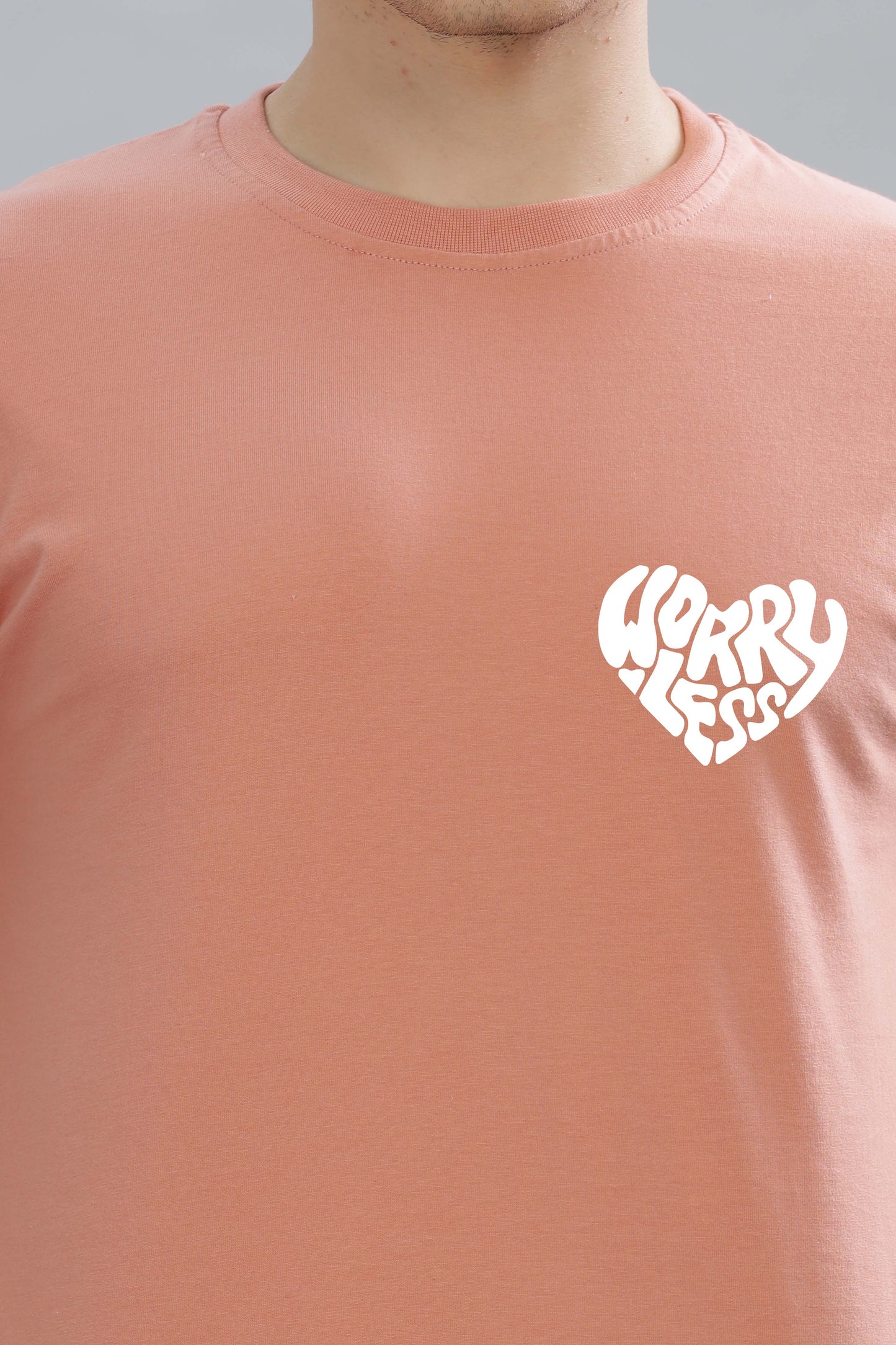 Worry Less Back Printed Men’s Oversized Baggy Fit T-Shirt | Premium Cotton Tee