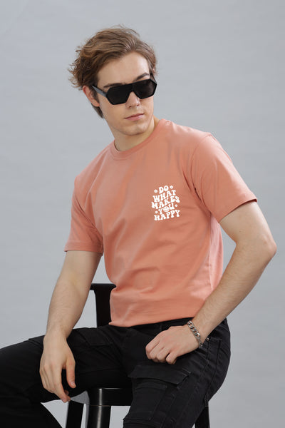Do What Makes You Happy Men's Soft Cotton Rich Fabric Oversized Baggy Fit T-Shirt