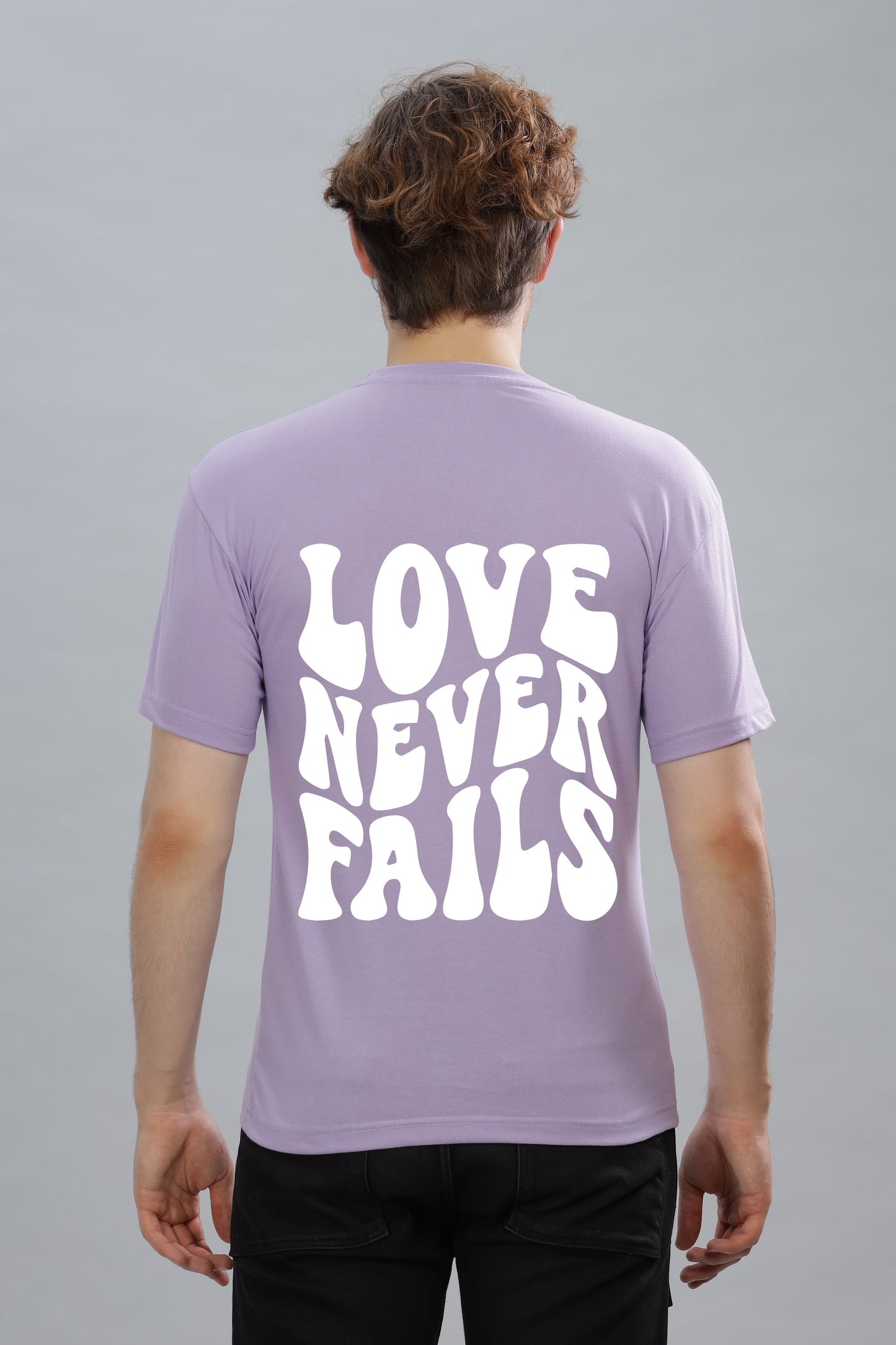 Love Never Fails Back Printed Oversized Baggy Fit Men’s Premium Cotton T-Shirt