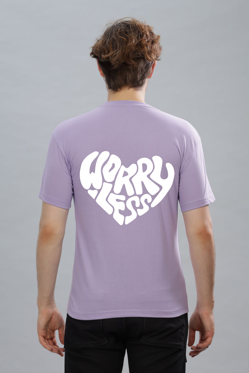 Worry Less Back Printed Men’s Oversized Baggy Fit T-Shirt | Premium Cotton Tee