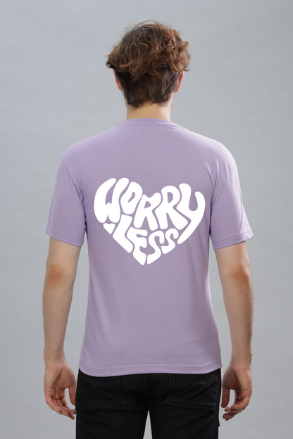 Worry Less Back Printed Men’s Oversized Baggy Fit T-Shirt | Premium Cotton Tee
