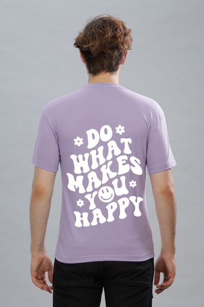 Do What Makes You Happy Men's Soft Cotton Rich Fabric Oversized Baggy Fit T-Shirt