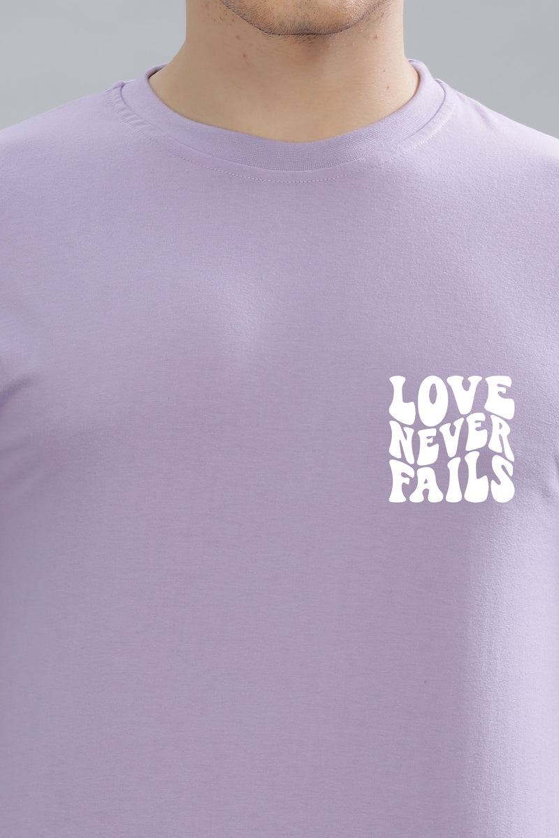 Love Never Fails Back Printed Oversized Baggy Fit Men’s Premium Cotton T-Shirt