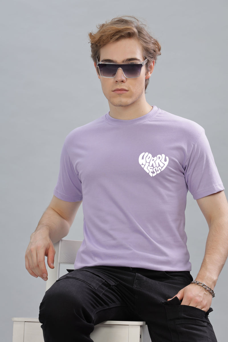 Worry Less Back Printed Men’s Oversized Baggy Fit T-Shirt | Premium Cotton Tee