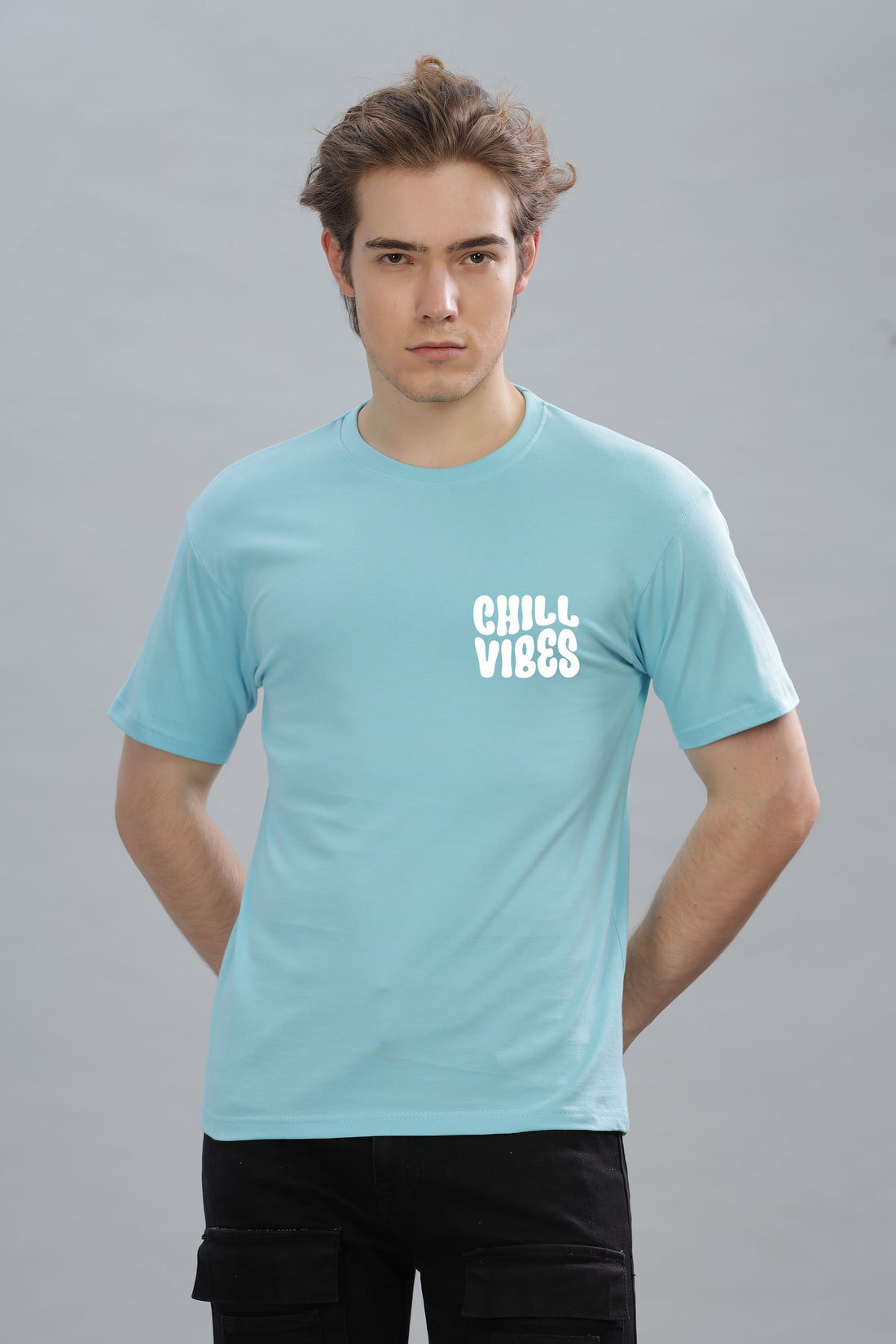 Chill Vibes Men’s Soft Cotton Rich Fabric Relaxed Oversized Baggy Fit T-Shirt