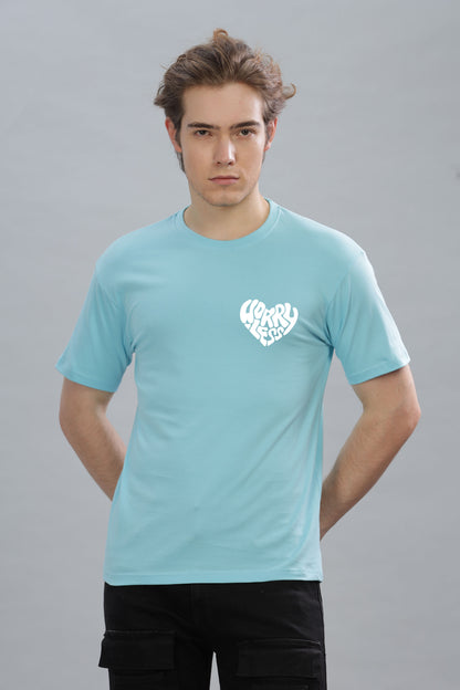 Worry Less Back Printed Men’s Oversized Baggy Fit T-Shirt | Premium Cotton Tee