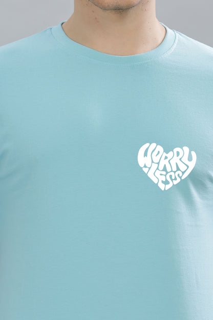 Worry Less Back Printed Men’s Oversized Baggy Fit T-Shirt | Premium Cotton Tee