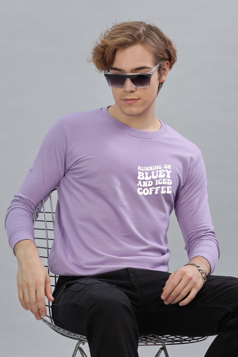 Running on Bluey and Iced Coffee Men's Sweatshirt | Super Soft Cotton