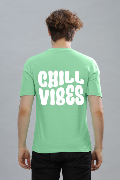 Chill Vibes Men’s Soft Cotton Rich Fabric Relaxed Oversized Baggy Fit T-Shirt