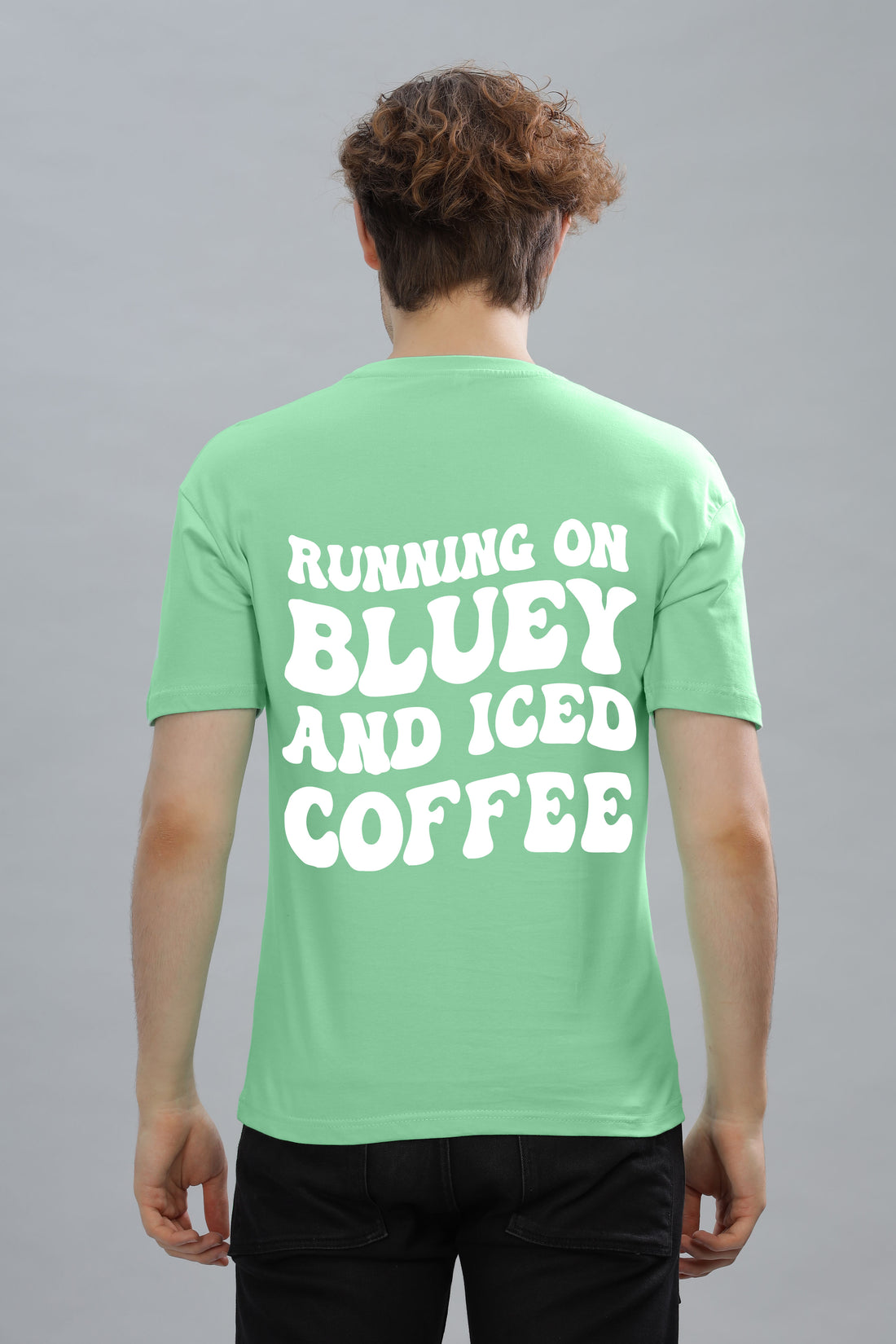 Running on Bluey and Iced Coffee Men's T-Shirt | Comfortable & Stylish