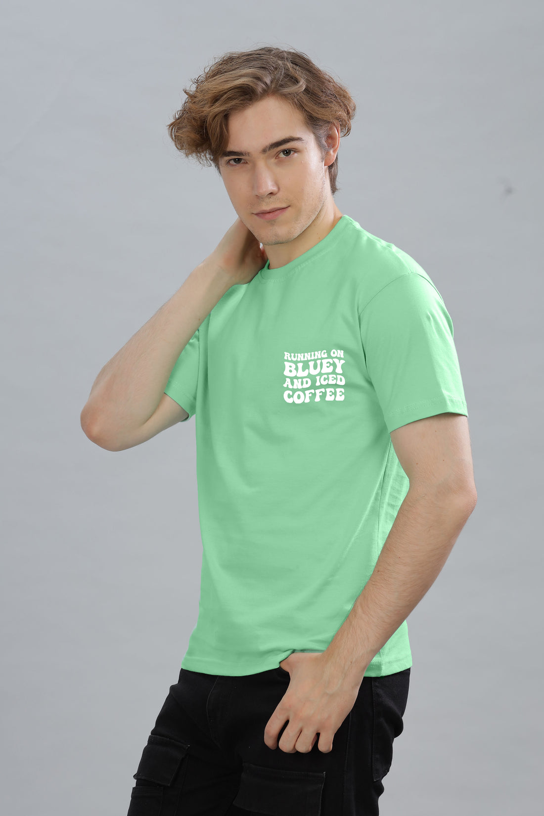 Running on Bluey and Iced Coffee Men's T-Shirt | Comfortable & Stylish