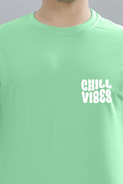 Chill Vibes Men’s Soft Cotton Rich Fabric Relaxed Oversized Baggy Fit T-Shirt