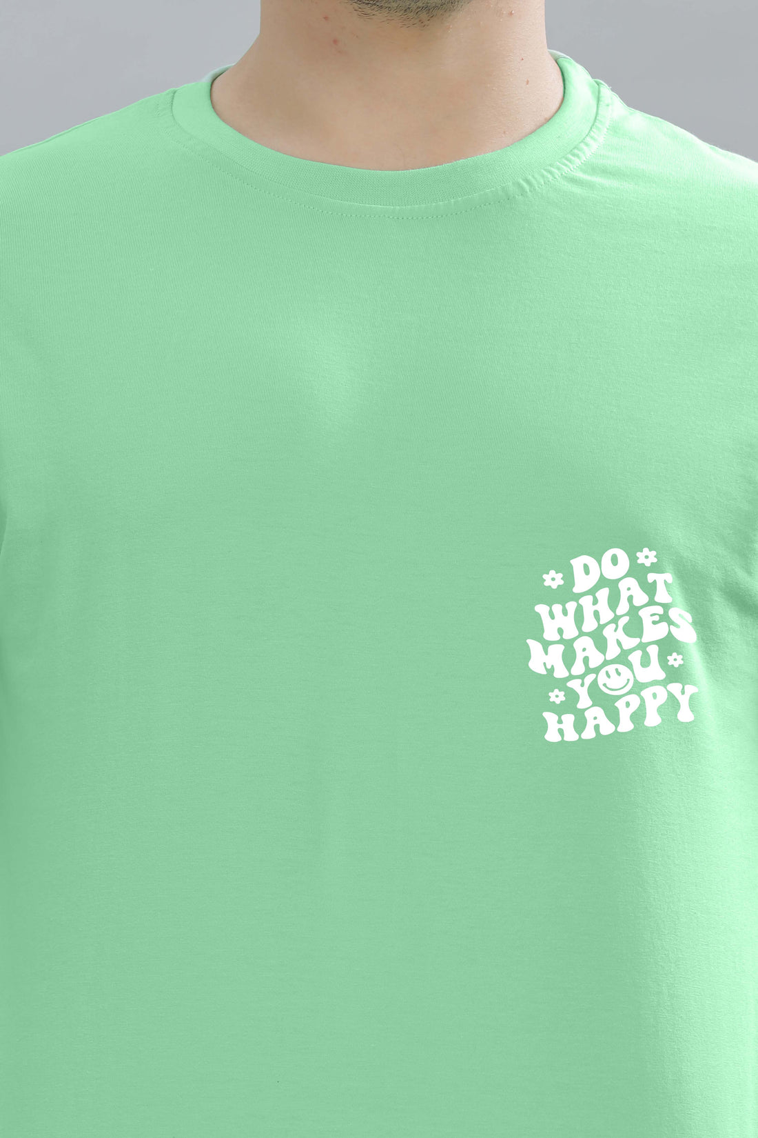 Do What Makes You Happy Men's Soft Cotton Rich Fabric Oversized Baggy Fit T-Shirt
