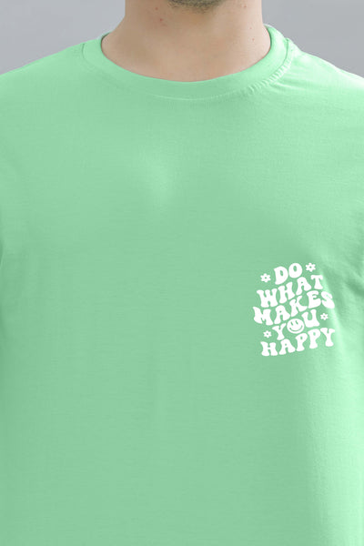Do What Makes You Happy Men's Soft Cotton Rich Fabric Oversized Baggy Fit T-Shirt