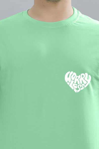Worry Less Back Printed Men’s Oversized Baggy Fit T-Shirt | Premium Cotton Tee