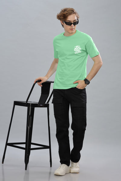 Do What Makes You Happy Men's Soft Cotton Rich Fabric Oversized Baggy Fit T-Shirt