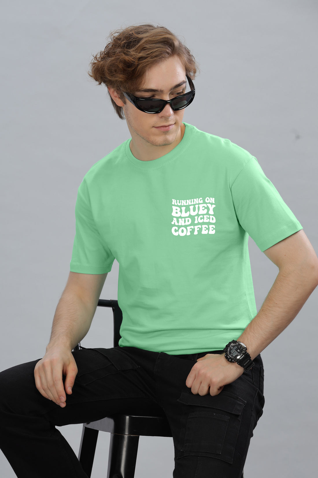 Running on Bluey and Iced Coffee Men's T-Shirt | Comfortable & Stylish