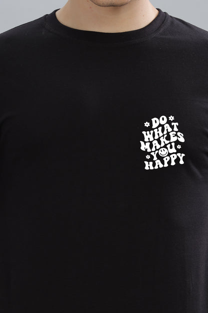 Do What Makes You Happy Men's Soft Cotton Rich Fabric Oversized Baggy Fit T-Shirt