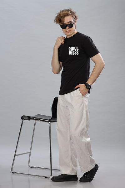 Chill Vibes Men’s Soft Cotton Rich Fabric Relaxed Oversized Baggy Fit T-Shirt