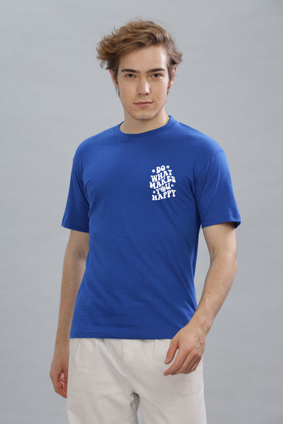 Do What Makes You Happy Men's Soft Cotton Rich Fabric Oversized Baggy Fit T-Shirt