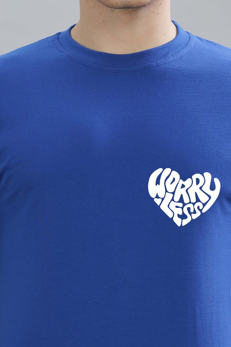 Worry Less Back Printed Men’s Oversized Baggy Fit T-Shirt | Premium Cotton Tee