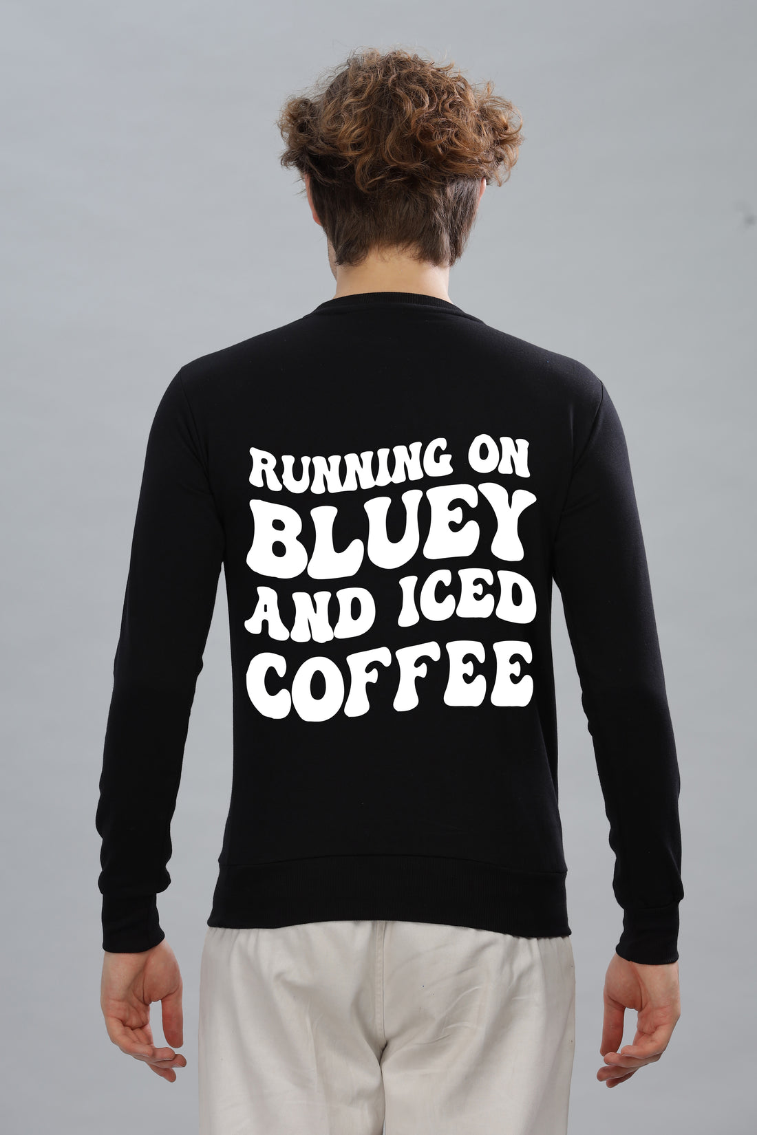Running on Bluey and Iced Coffee Men's Sweatshirt | Super Soft Cotton