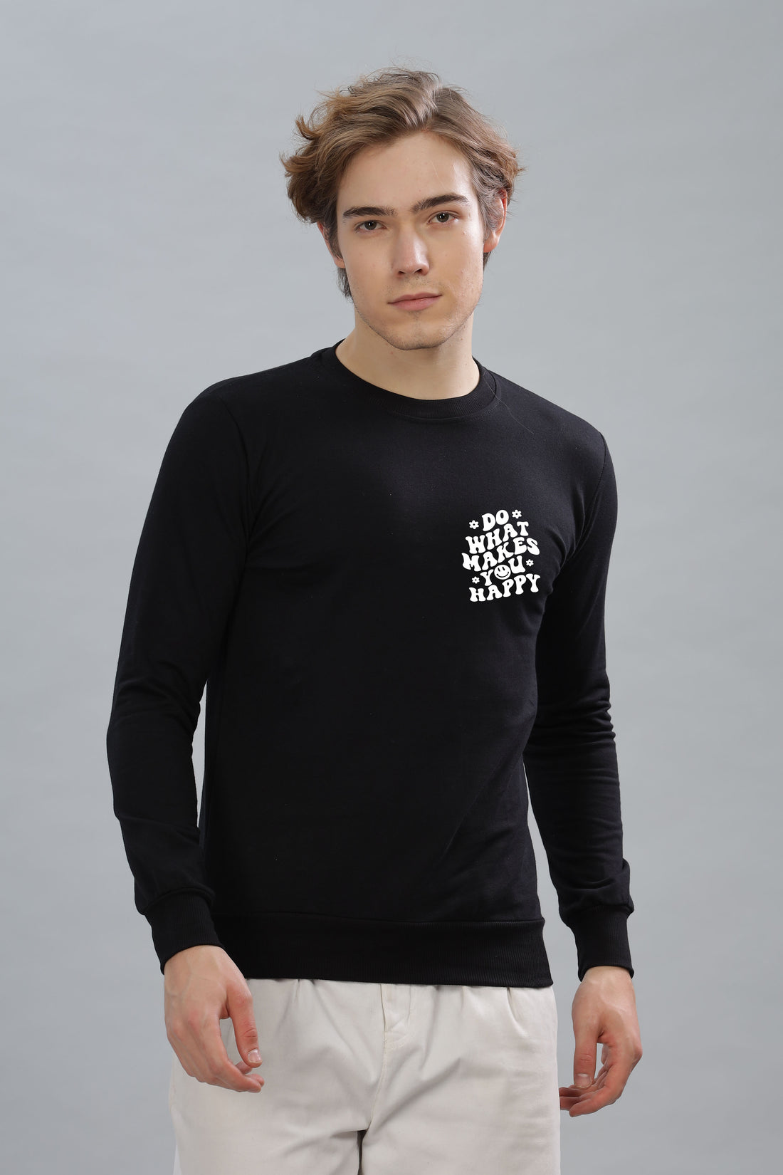 Do What Makes You Happy Men's Cozy & Stylish Full Sleeve Sweatshirt
