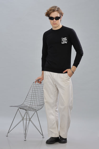 Good Things Are Coming Premium Cotton Men's Full Sleeve Sweatshirt