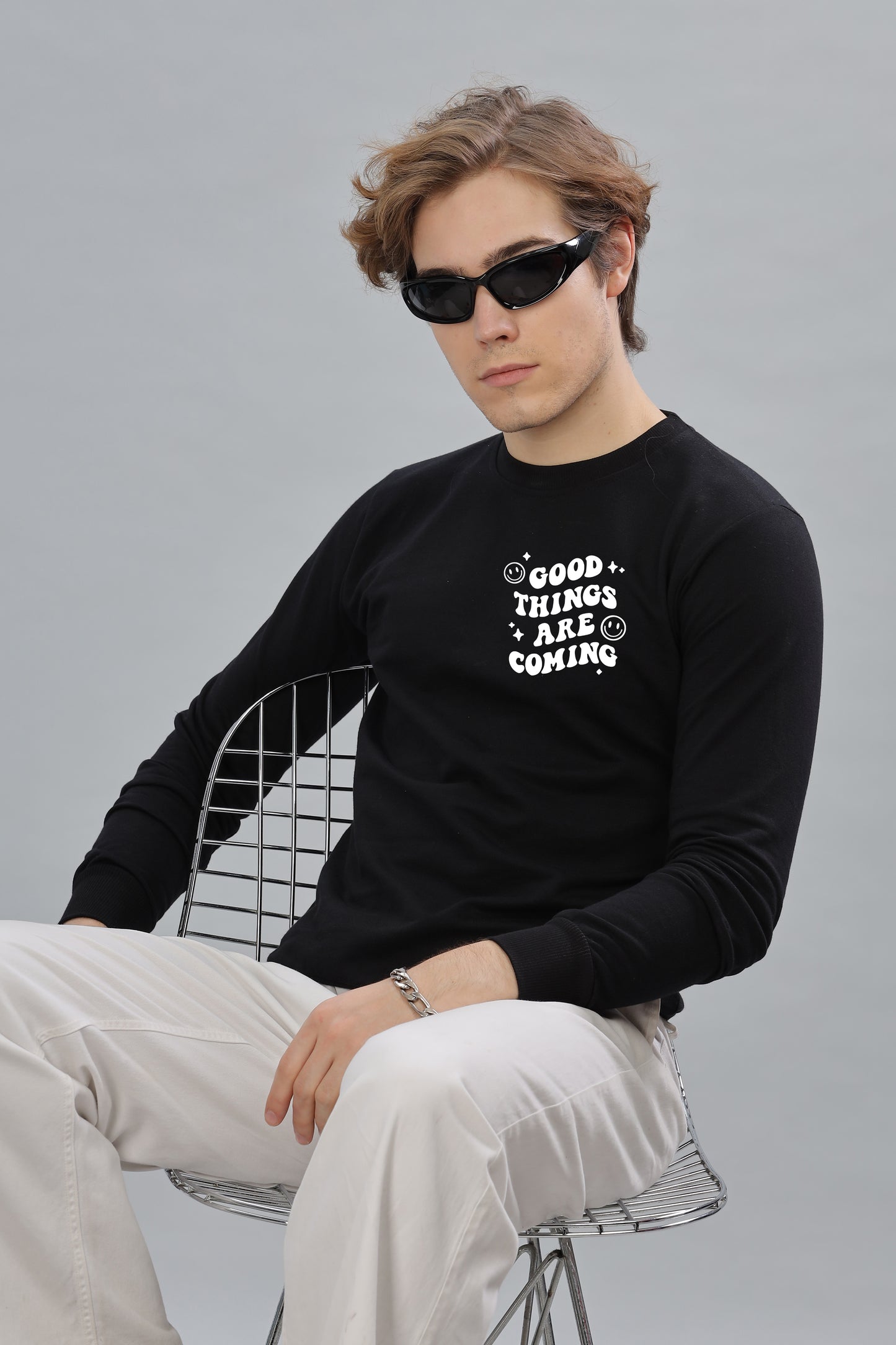 Good Things Are Coming Premium Cotton Men's Full Sleeve Sweatshirt