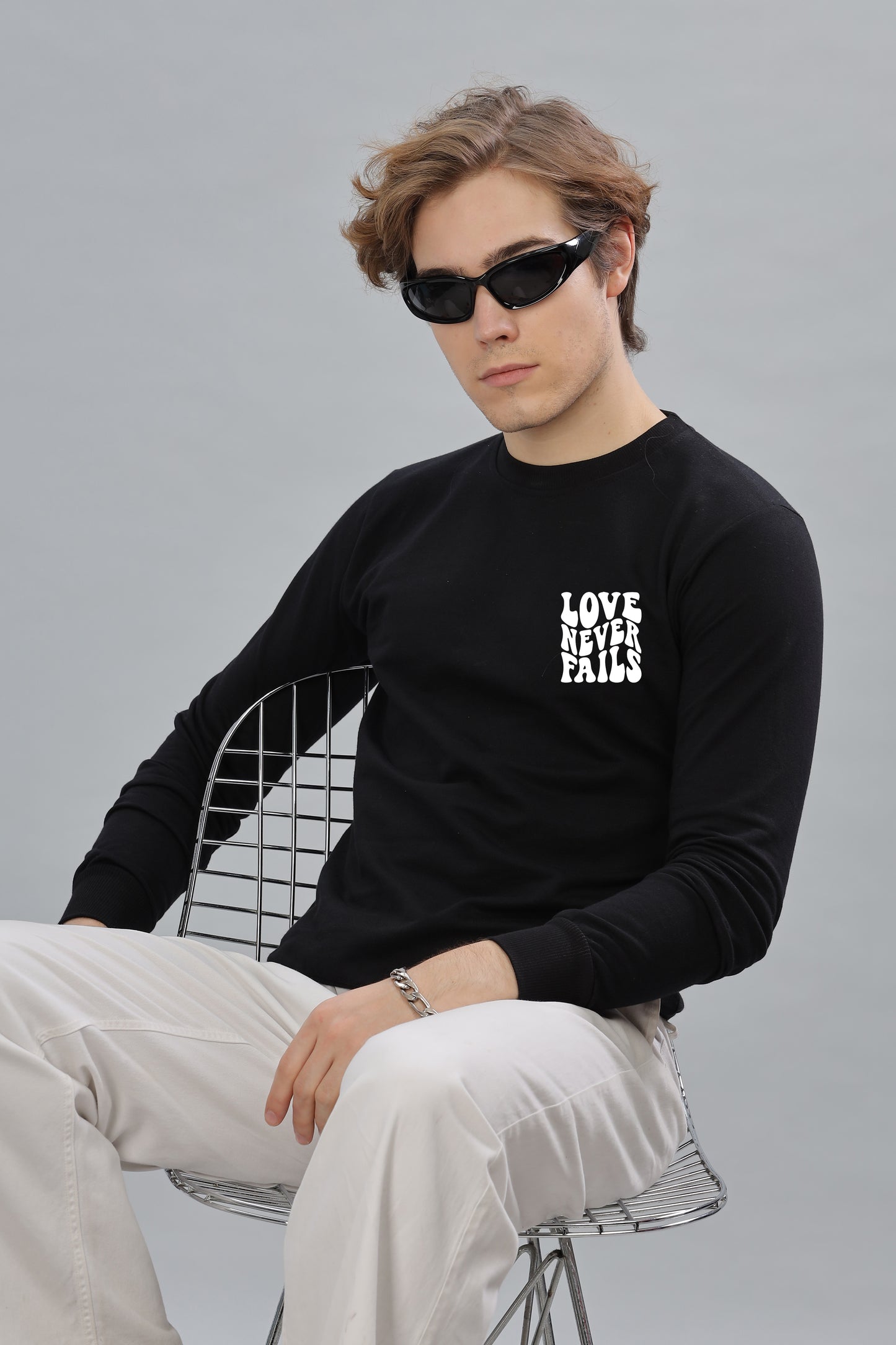 Love Never Fails Men’s Soft & Cozy Fabric Full Sleeve Sweatshirt