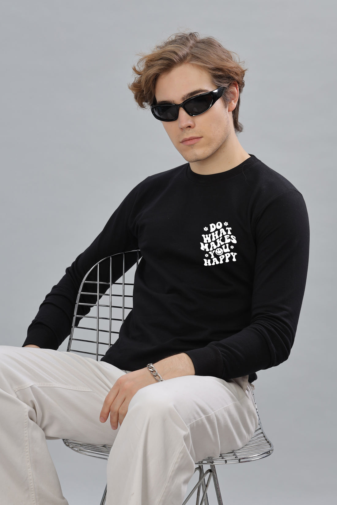 Do What Makes You Happy Men's Cozy & Stylish Full Sleeve Sweatshirt