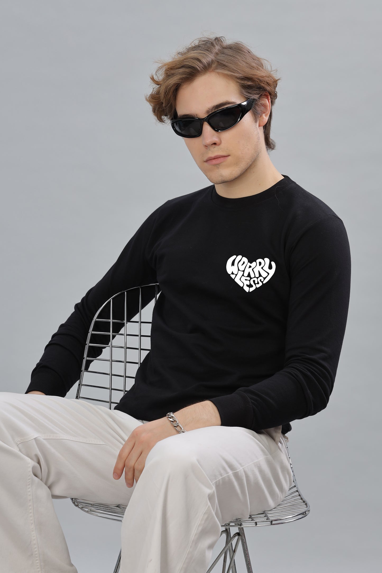 Worry Less Men’s Sweatshirt Full Sleeve Premium Comfort Fit