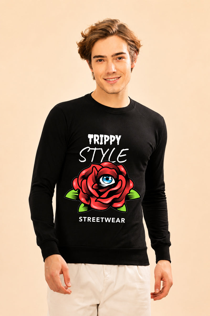 Trippy Style Streetwear Printed Men’s Full Sleeve Premium Pure Cotton Sweatshirt