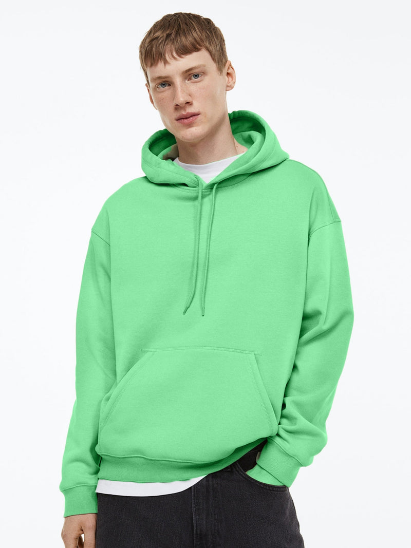 Men Plain Solid Pullover Hooded Hoodie Sweatshirt with 2 Kangaroo Pockets