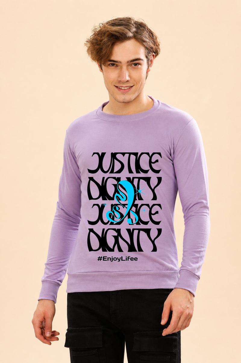 Faltu.co Justice Dignity Printed Men’s Full Sleeve Premium Pure Cotton Sweatshirt