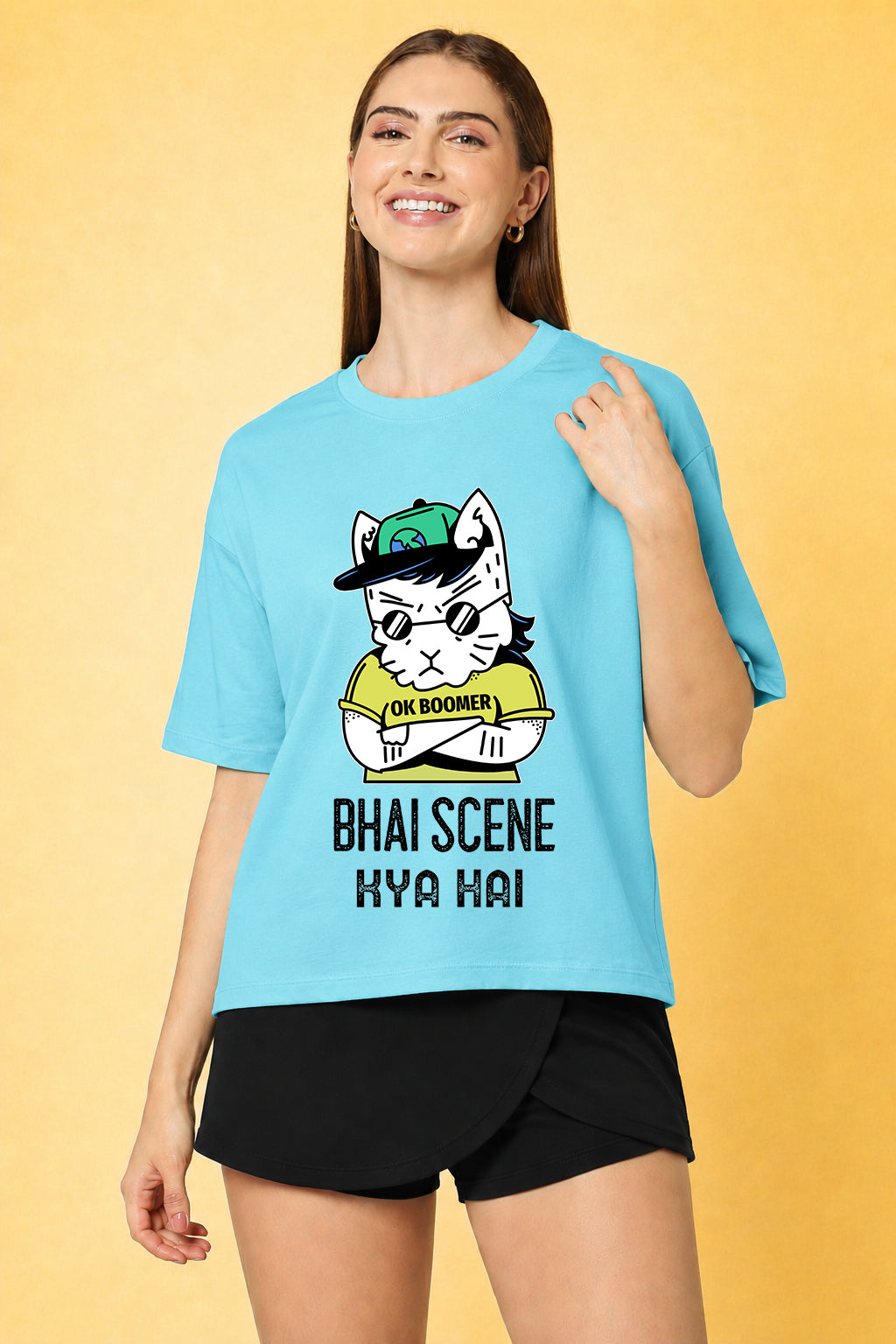 Bhai Scene Kya Hai Oversized Baggy Loose Fit T-Shirt