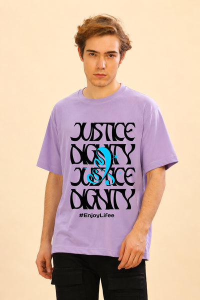 Faltu.co Justice Dignity Men’s Printed Oversized Baggy Fit Rich Soft Cotton Fabric T-shirt