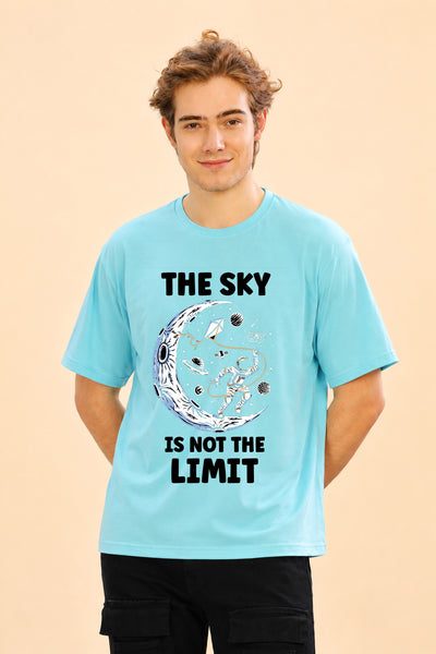 Faltu.co The Sky Is the Limit Men’s Printed Oversized Baggy Fit Rich Soft Cotton Fabric T-shirt