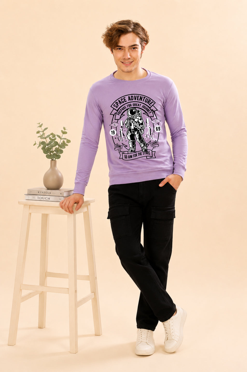 Faltu.co Space Adventure Printed Men’s Full Sleeve Premium Pure Cotton Sweatshirt