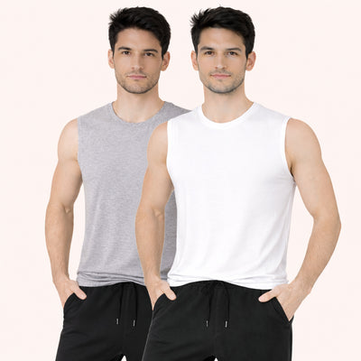Faltu.co Pack of 2 Multicolour Men Cotton Gym Vest Breathable Sleeveless Sando