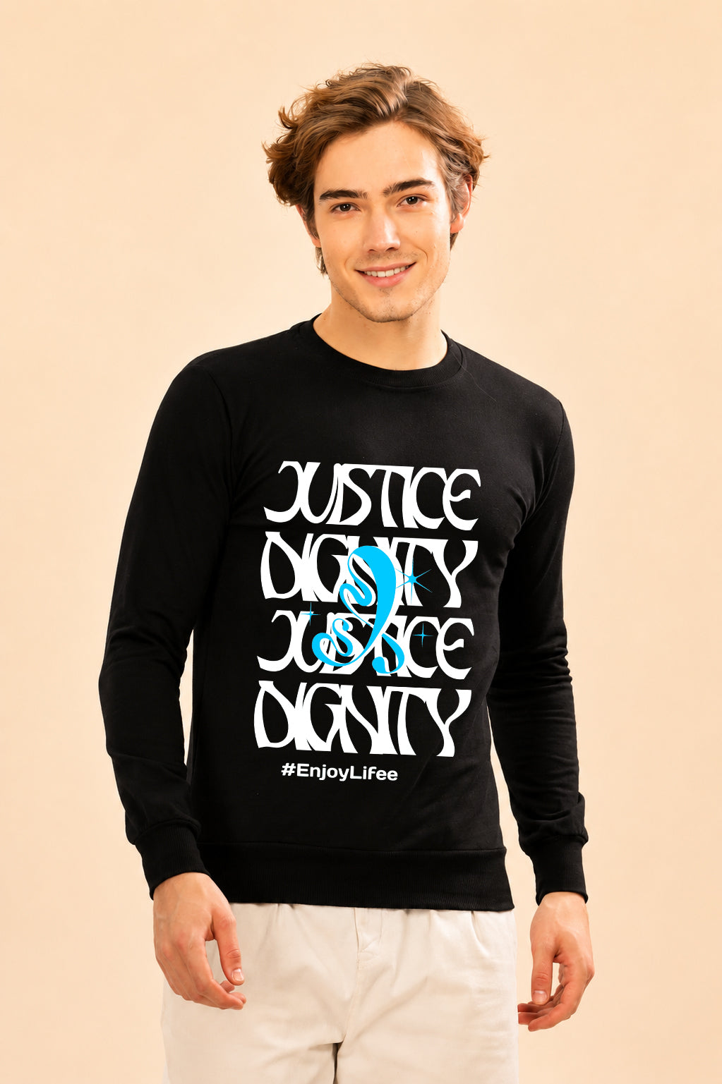 Faltu.co Justice Dignity Printed Men’s Full Sleeve Premium Pure Cotton Sweatshirt