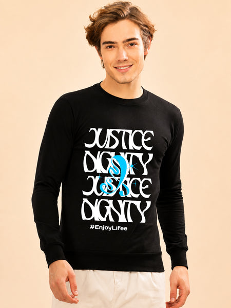 Faltu.co Justice Dignity Printed Men’s Full Sleeve Premium Pure Cotton Sweatshirt