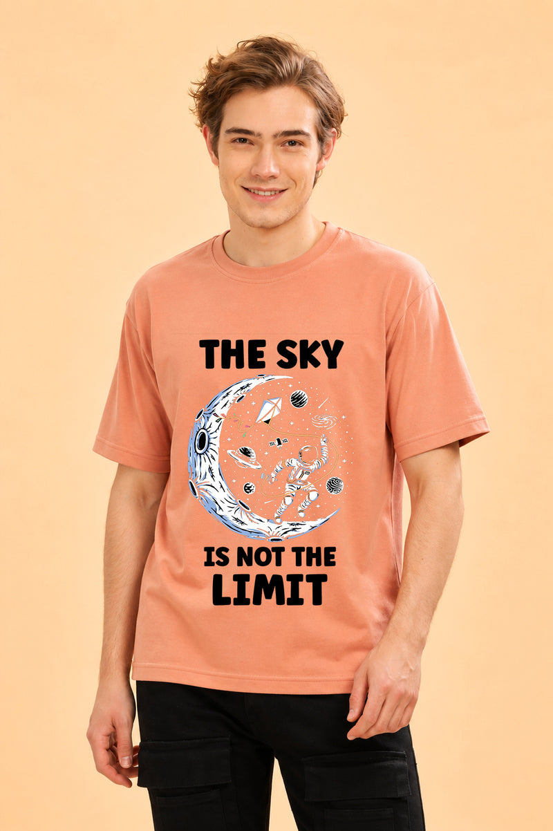 Faltu.co The Sky Is the Limit Men’s Printed Oversized Baggy Fit Rich Soft Cotton Fabric T-shirt