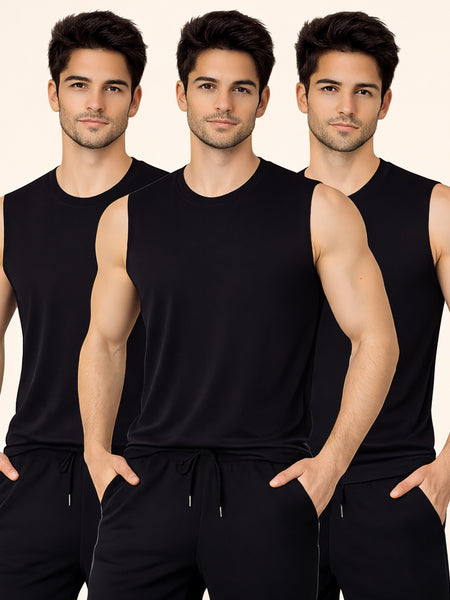 Faltu.co Pack of 3 Men Cotton Gym Vest Breathable Sleeveless Sando