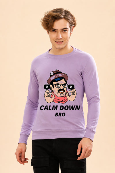 Faltu.co Calm Dawn Bro Printed Men’s Full Sleeve Premium Pure Cotton Sweatshirt