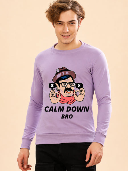 Faltu.co Calm Dawn Bro Printed Men’s Full Sleeve Premium Pure Cotton Sweatshirt