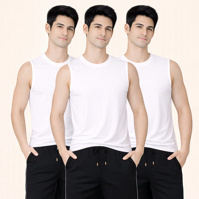 Faltu.co Pack of 3 Men Cotton Gym Vest Breathable Sleeveless Sando