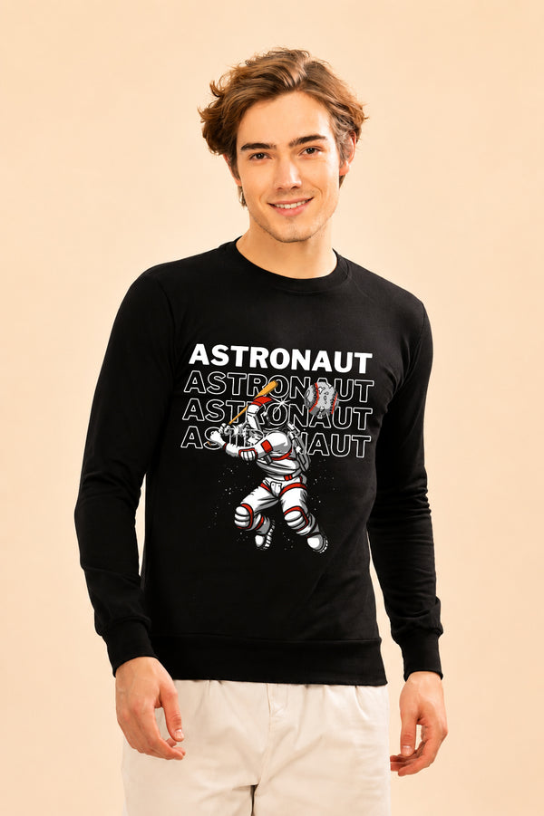 Faltu.co Astronout 2 Printed Men’s Full Sleeve Premium Pure Cotton Sweatshirt
