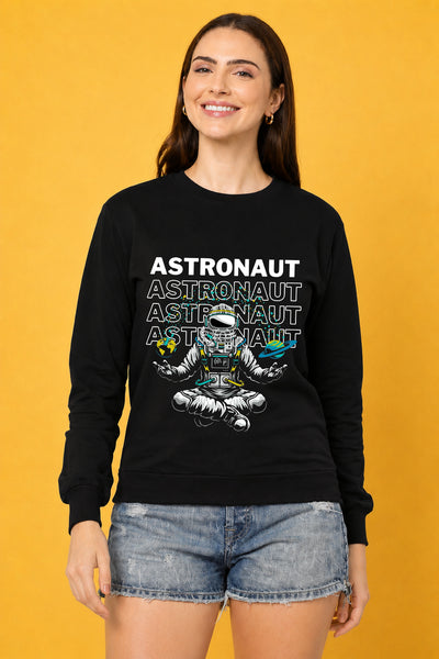 Astronaut 1 Printed Women’s Cozy & Stylish Full Sleeve Pastel Colour Sweatshirt
