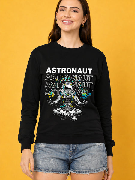 Astronaut 1 Printed Women’s Cozy & Stylish Full Sleeve Pastel Colour Sweatshirt